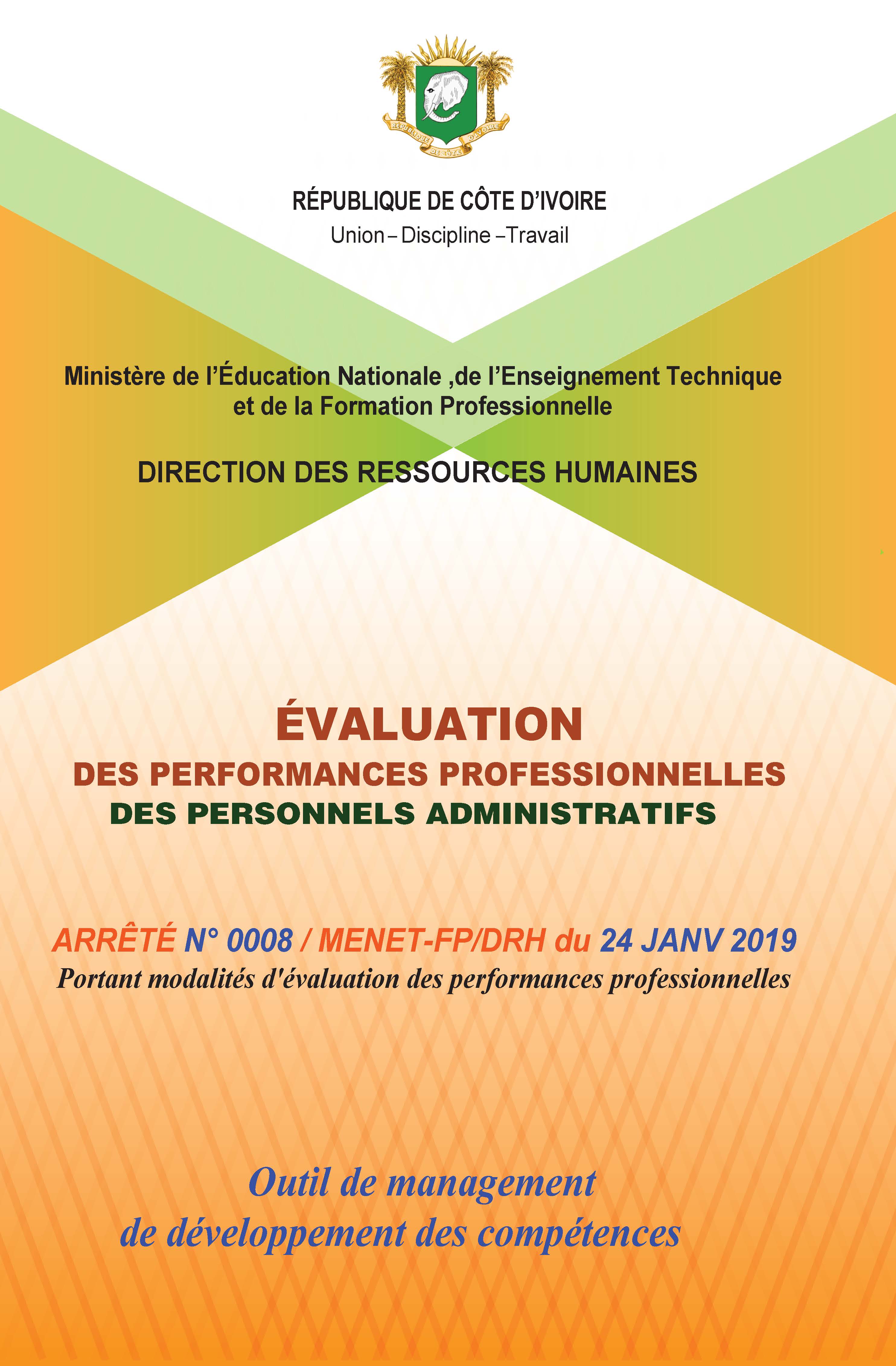 arrete-portant-evaluation-des-personnels-administratifs-du-menetfp